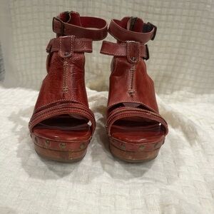 Bed Stu Rusty Red Platform Sandals